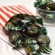 Green and gold wrapped chocolate peppermint creams