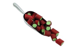 Rhubarb Rock sweets to buy online from Scottish sweet shop Saltire Candy