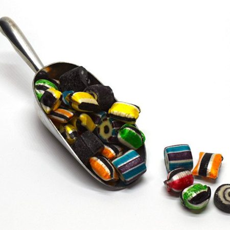 Liquorice Satins available online at Scottish Sweet Shop Saltire Candy