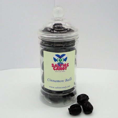 Cinnamon Balls Sweet Jar available to buy online from Scottish sweet shop Saltire Candy