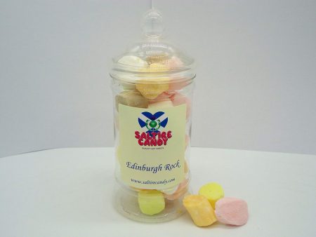 Edinburgh Rock Sweet Jar available to buy online from Scottish sweet shop Saltire Candy