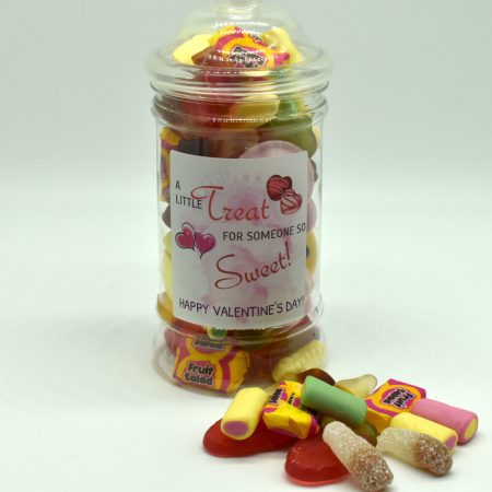 Valentine's Day Retro Sweet Jar available online at Saltire Candy Scottish Sweet Shop